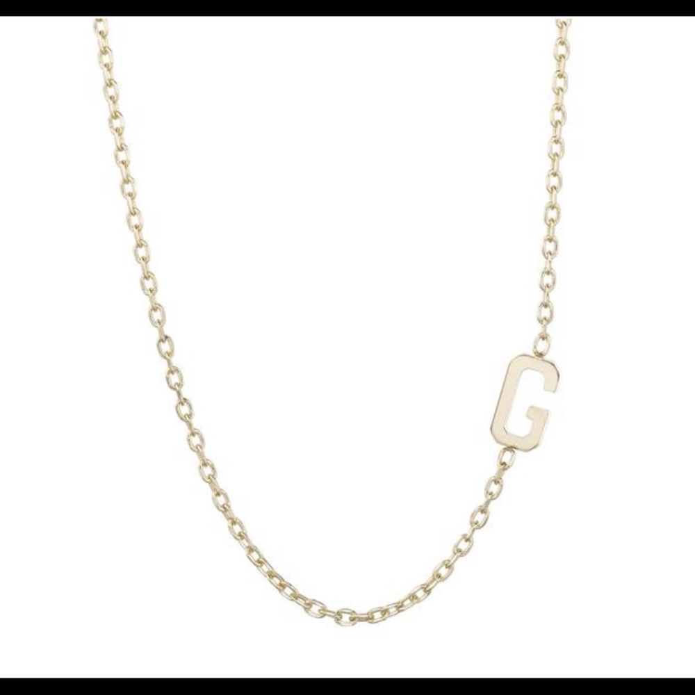 Asymmetrical Gold Initial Necklace